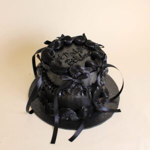 bow cake, vintage cake, retro cake, black cake, glitter cake, birthday cake