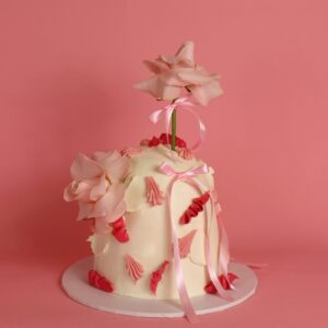 celebration cake, birthday cake, floral cake, dome shape cake, buttercream cake